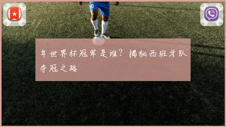 年世界杯冠军是谁?揭秘西班牙队夺冠之路